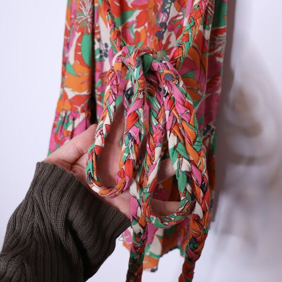 MARINE LAYER Laney Side Tie Ruffle Minidress Vintage Floral Multicolor Women's S - Picture 6 of 16